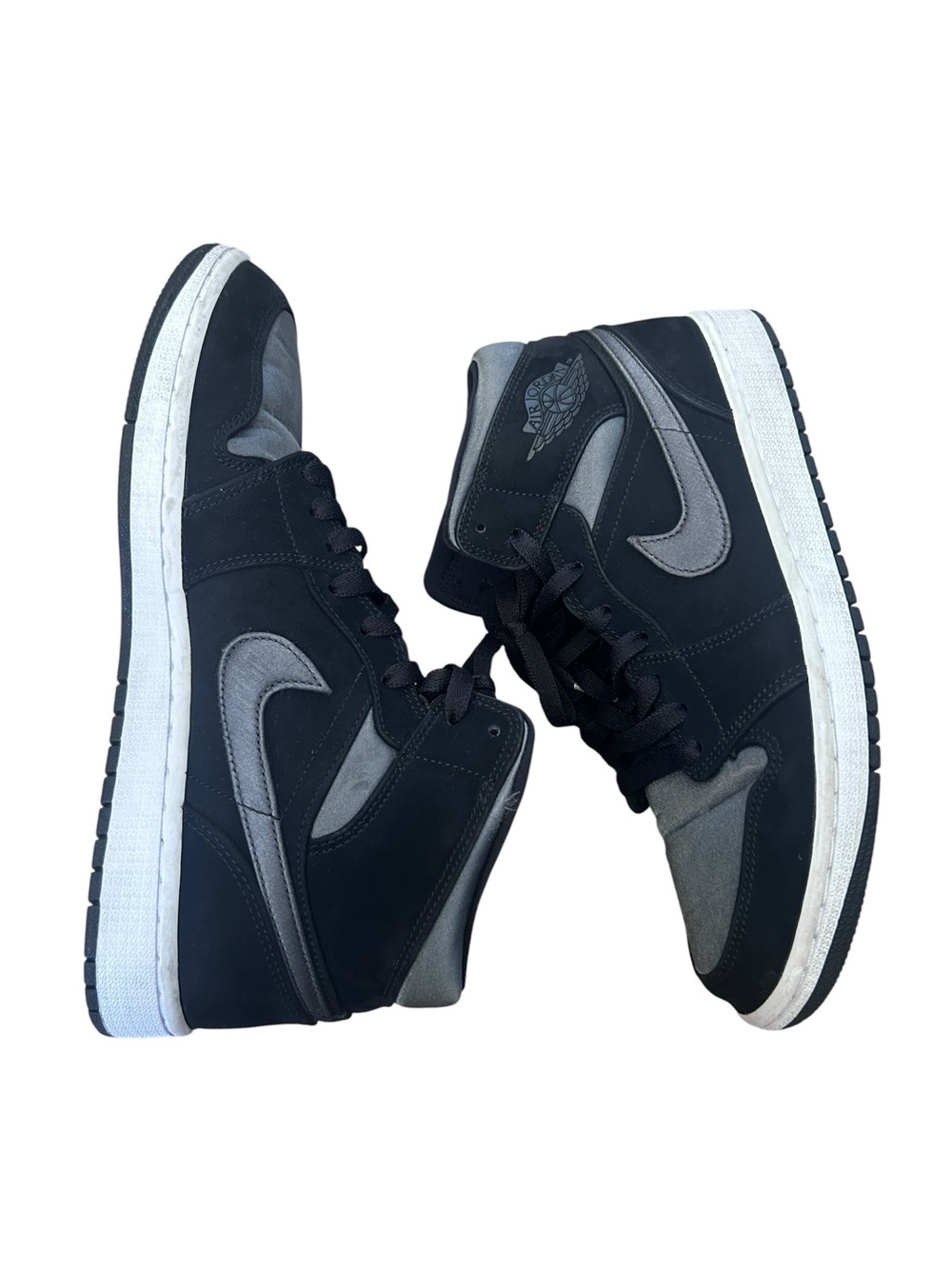 Nike Air Jordan 1 Mid SE Nylon Black Anthracite Sneakers Style 852542-012 Size 9